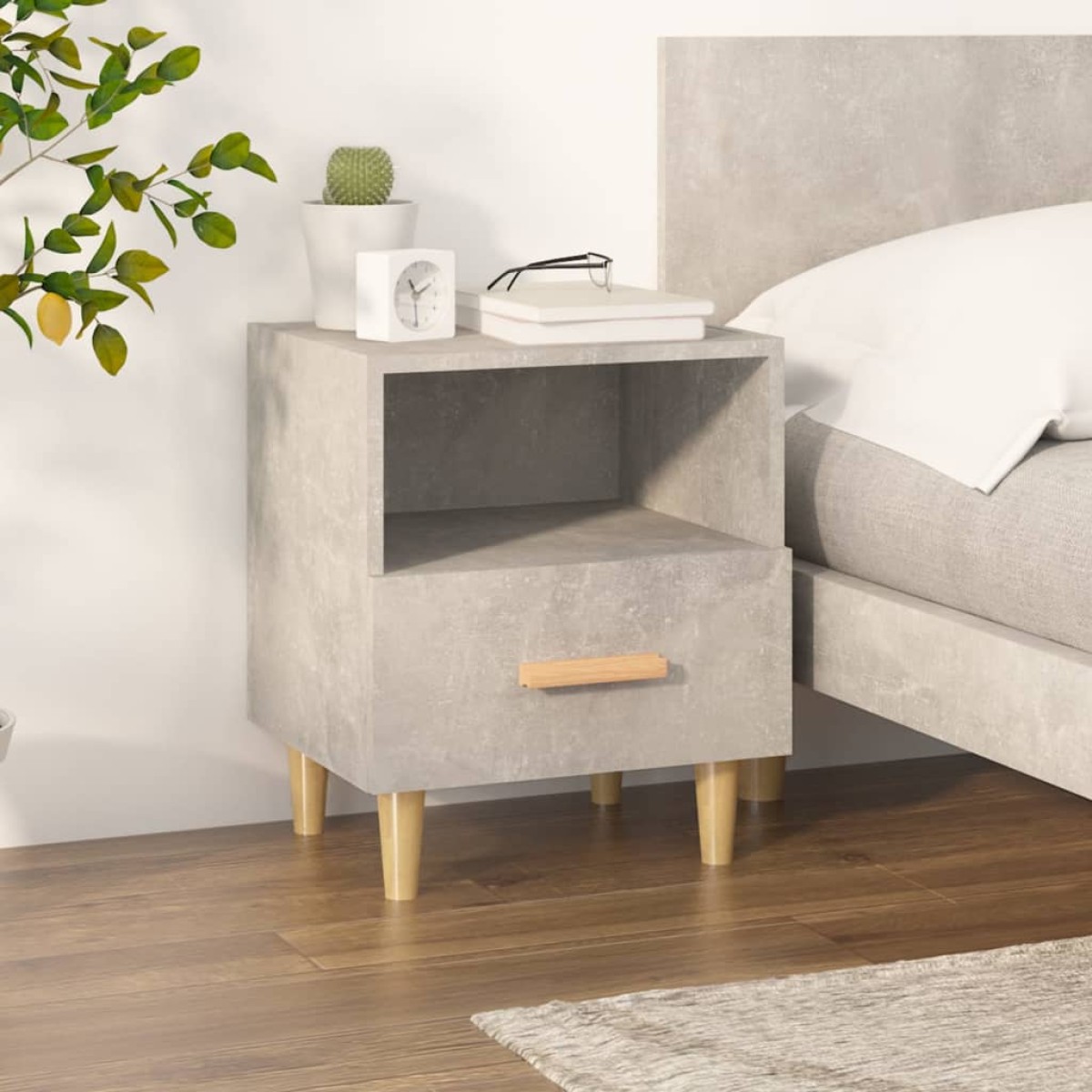 vidaXL Κομοδίνο Γκρι Σκυροδέματος 40 x 35 x 47 εκ.