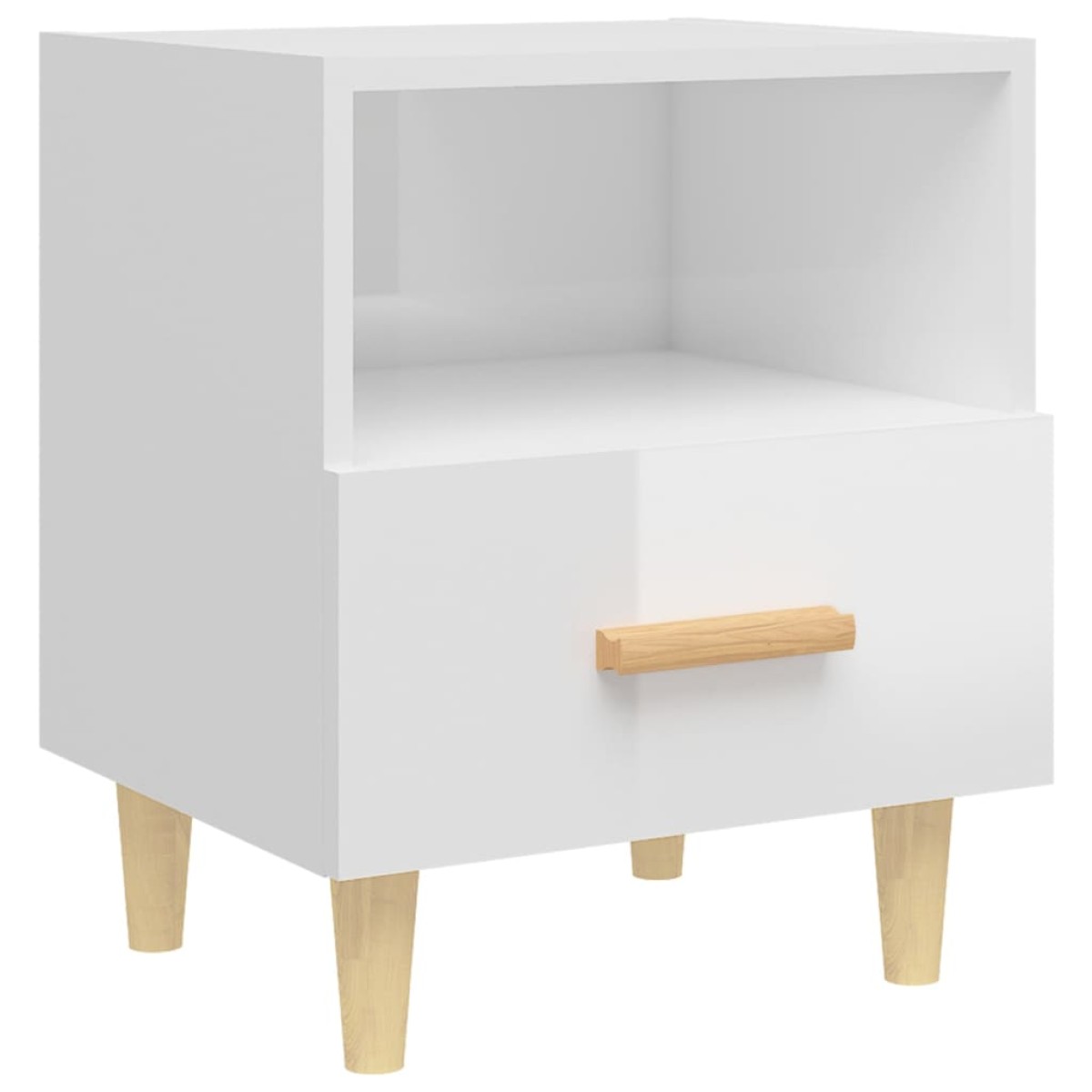 vidaXL Κομοδίνο Γυαλιστερό Λευκό 40 x 35 x 47 εκ.