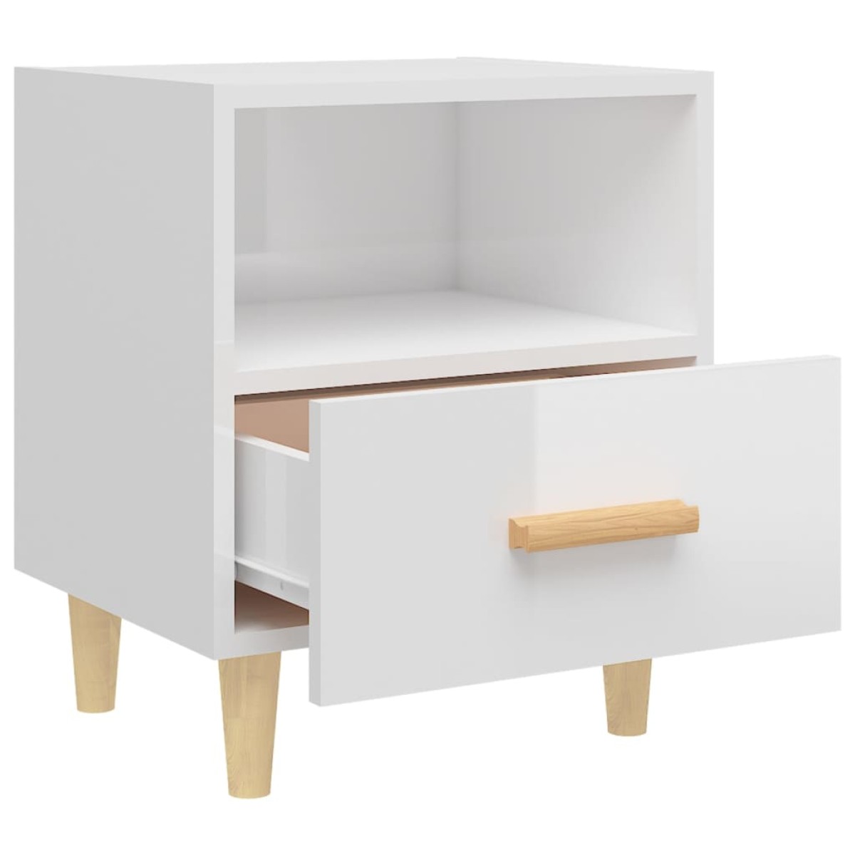 vidaXL Κομοδίνο Γυαλιστερό Λευκό 40 x 35 x 47 εκ.