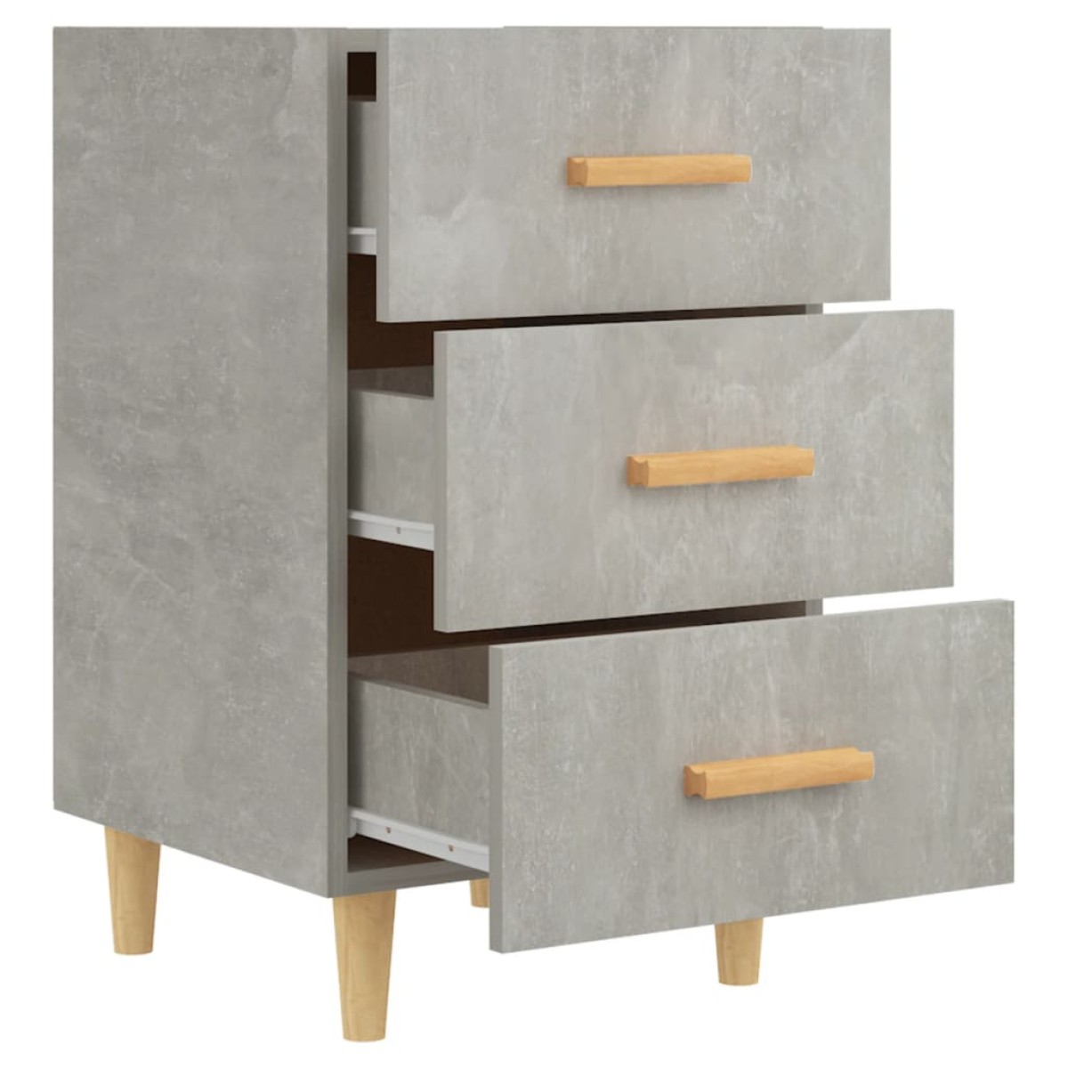 vidaXL Κομοδίνο Γκρι Σκυροδέματος 40x40x66 εκ. από Επεξεργασμένο Ξύλο