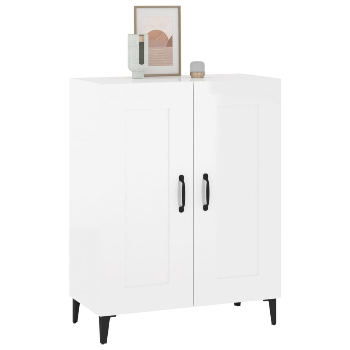 vidaXL Ντουλάπι Γυαλιστερό Λευκό 69,5x34x90 εκ. Επεξεργασμένο Ξύλο
