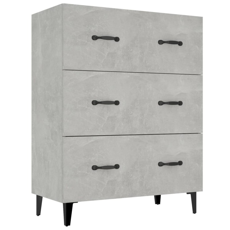 vidaXL Ντουλάπι Γκρι Σκυροδέματος 69,5x34x90 εκ. Επεξεργασμένο Ξύλο