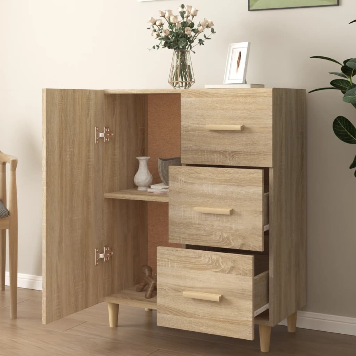 vidaXL Ντουλάπι Sonoma Δρυς 69,5 x 34 x 90 εκ. από Επεξεργασμένο Ξύλο