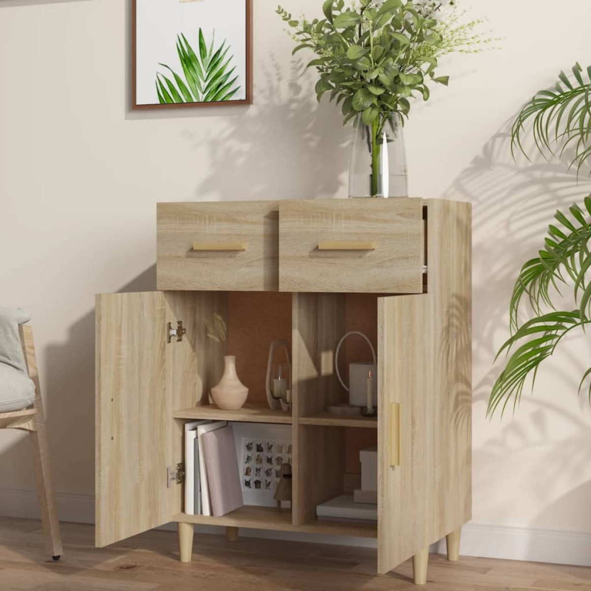 vidaXL Μπουφές Sonoma Δρυς 69,5 x 34 x 89 εκ. από Επεξεργασμένο Ξύλο