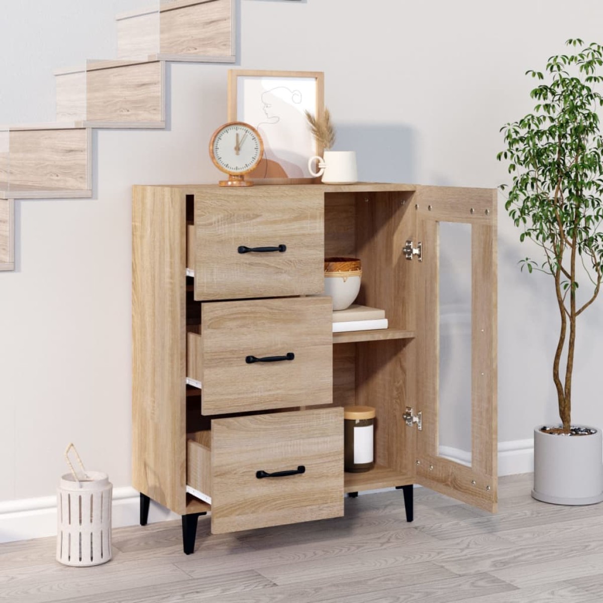 vidaXL Ντουλάπι Sonoma Δρυς 69,5 x 34 x 90 εκ. από Επεξεργασμένο Ξύλο