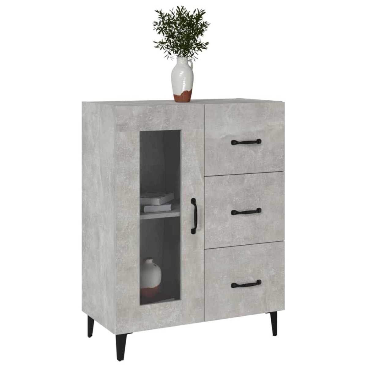 vidaXL Ντουλάπι Γκρι Σκυροδέματος 69,5x34x90 εκ. Επεξεργασμένο Ξύλο