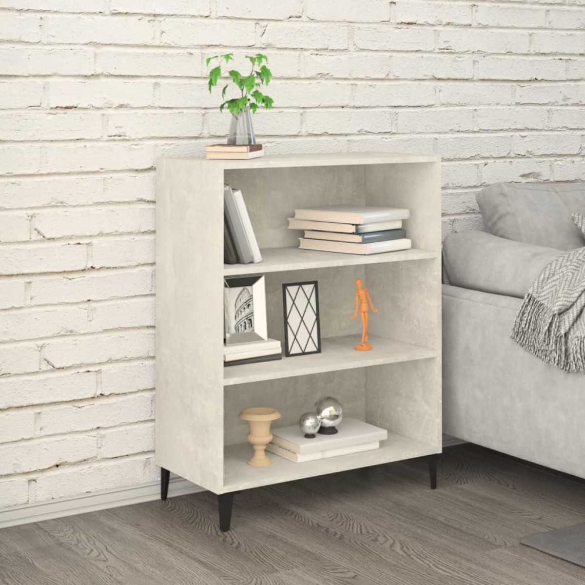 vidaXL Ντουλάπι Γκρι Σκυροδέματος 69,5x32,5x90 εκ. Επεξεργασμένο Ξύλο
