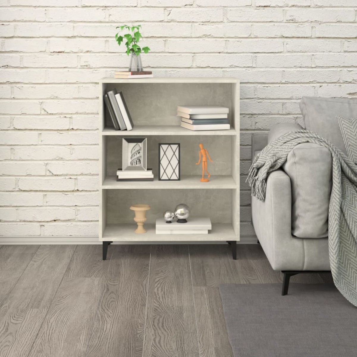 vidaXL Ντουλάπι Γκρι Σκυροδέματος 69,5x32,5x90 εκ. Επεξεργασμένο Ξύλο