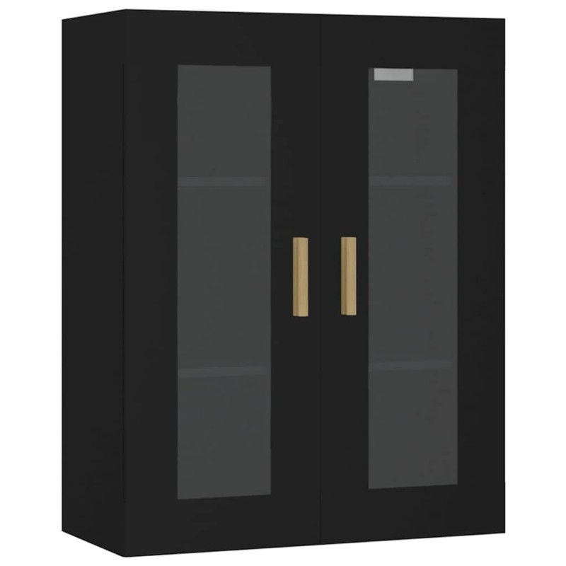 vidaXL Ντουλάπι Τοίχου Κρεμαστό Μαύρο 69,5 x 34 x 90 εκ. Επεξ. Ξύλο