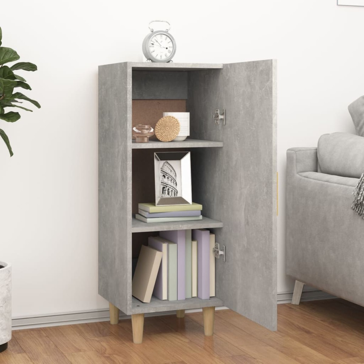 vidaXL Ντουλάπι Γκρι Σκυροδέματος 34,5x34x90 εκ. Επεξεργασμένο Ξύλο