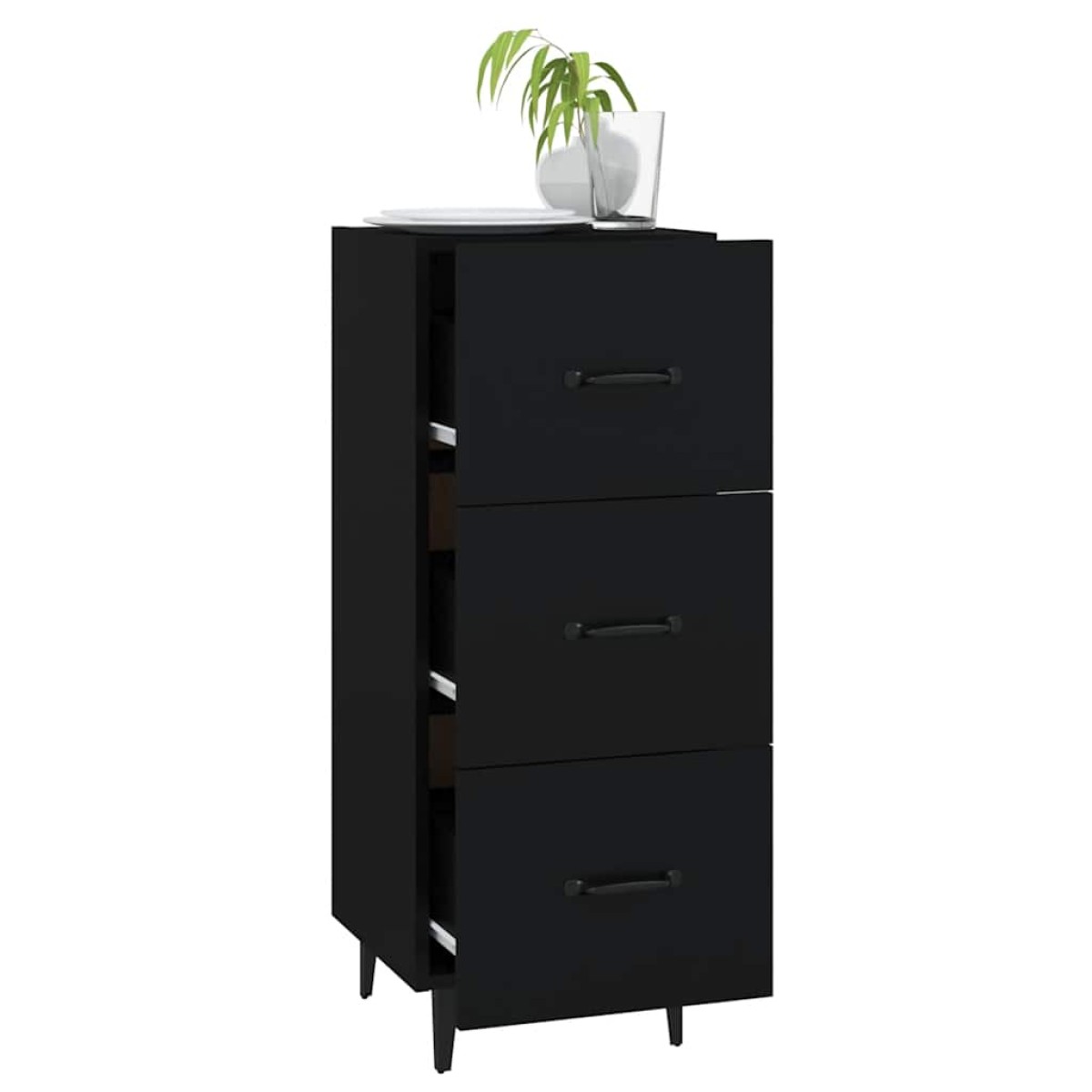 vidaXL Ντουλάπι Μαύρο 34,5 x 34 x 90 εκ. από Επεξεργασμένο Ξύλο