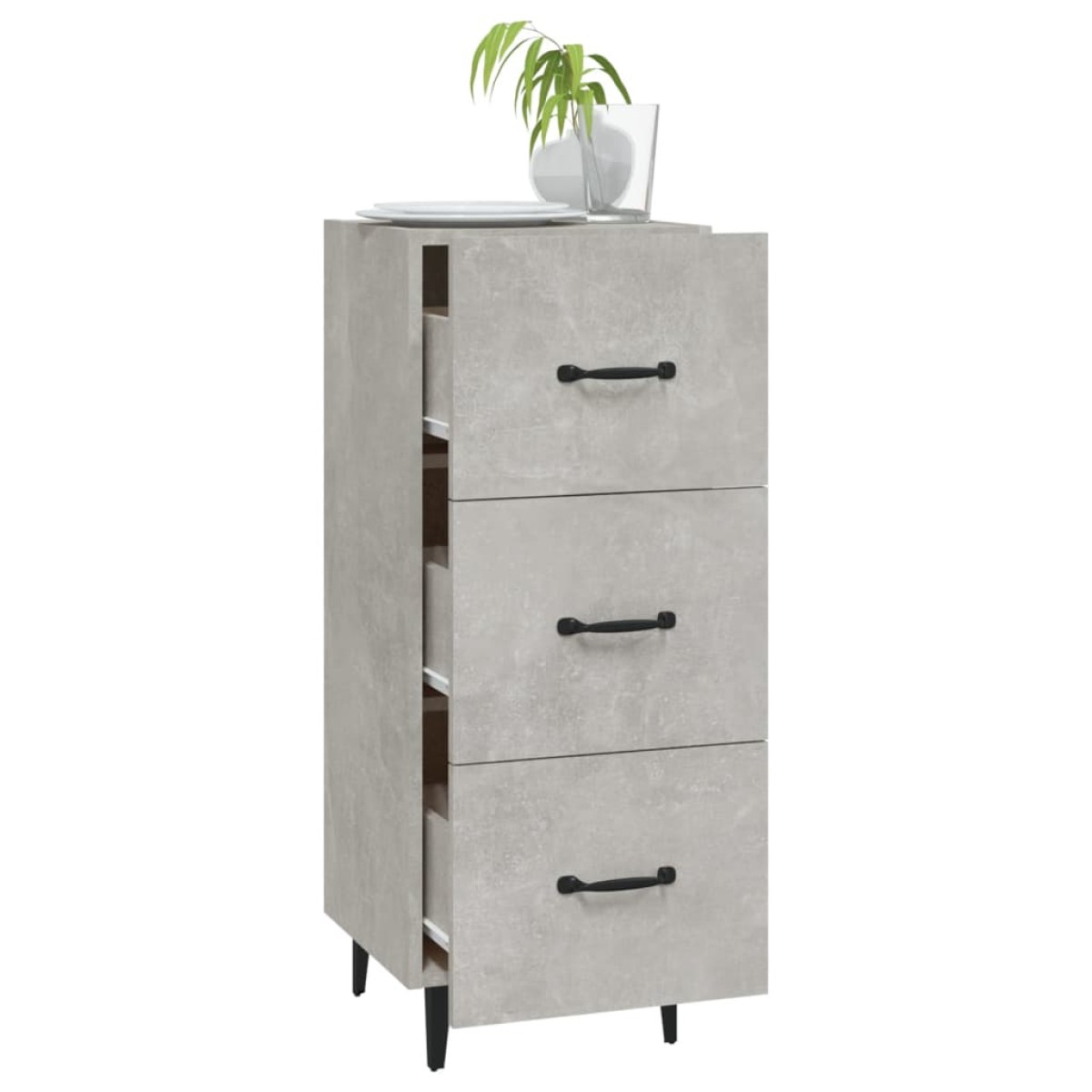 vidaXL Ντουλάπι Γκρι Σκυροδέματος 34,5x34x90 εκ. Επεξεργασμένο Ξύλο