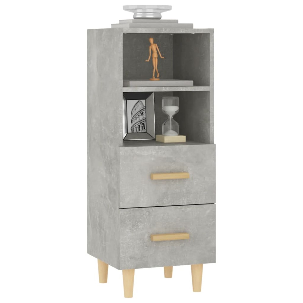 vidaXL Ντουλάπι Γκρι Σκυροδέματος 34,5x34x90 εκ. Επεξεργασμένο Ξύλο