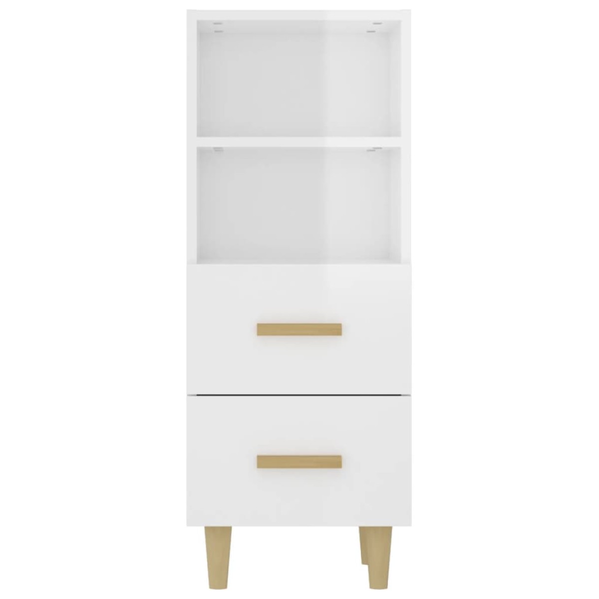 vidaXL Ντουλάπι Γυαλιστερό Λευκό 34,5x34x90 εκ. Επεξεργασμένο Ξύλο