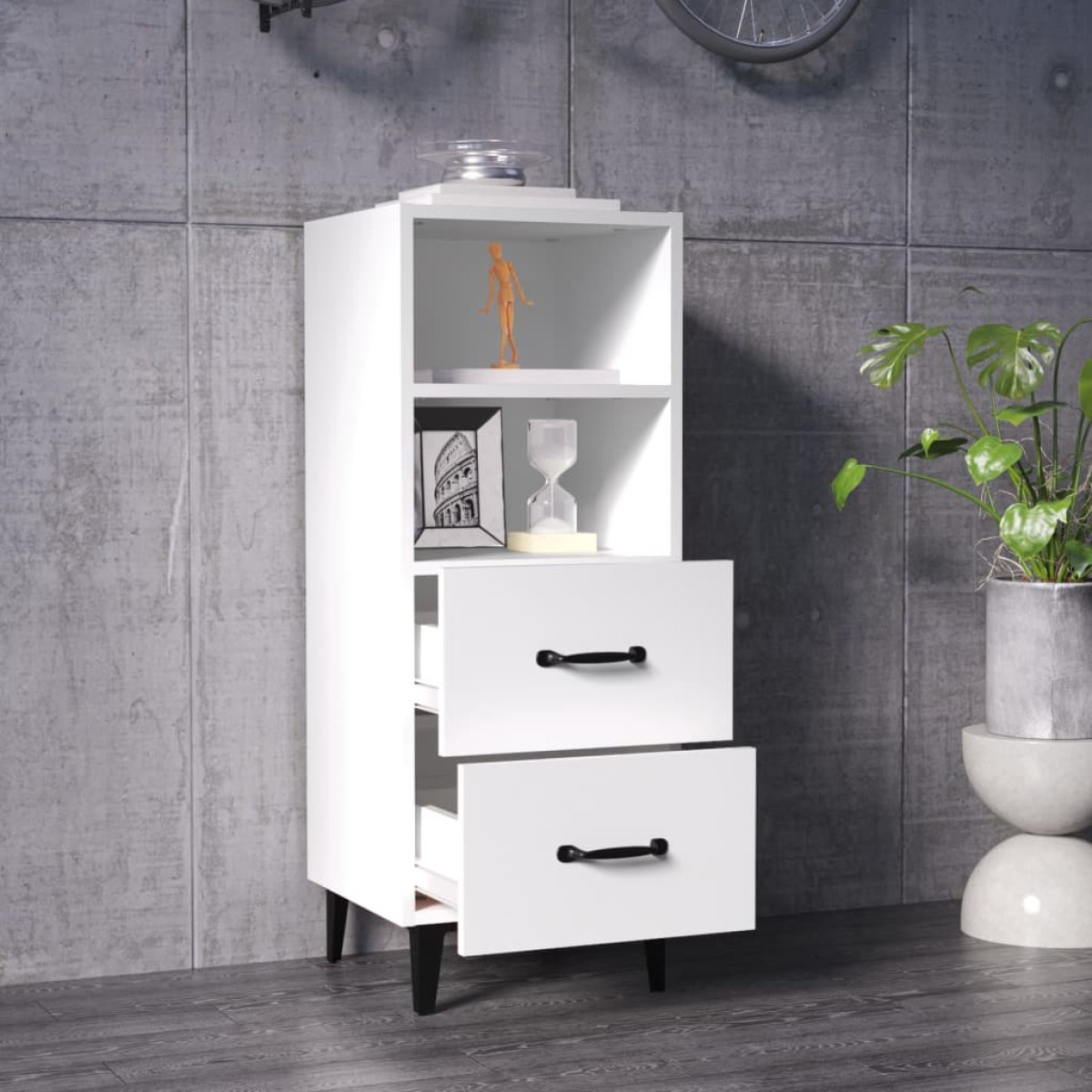 vidaXL Ντουλάπι Λευκό 34,5 x 34 x 90 εκ. από Επεξεργασμένο Ξύλο