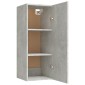vidaXL Ντουλάπι Τοίχου Γκρι Σκυρ. 34,5x34x90 εκ. Επεξεργασμένο Ξύλο
