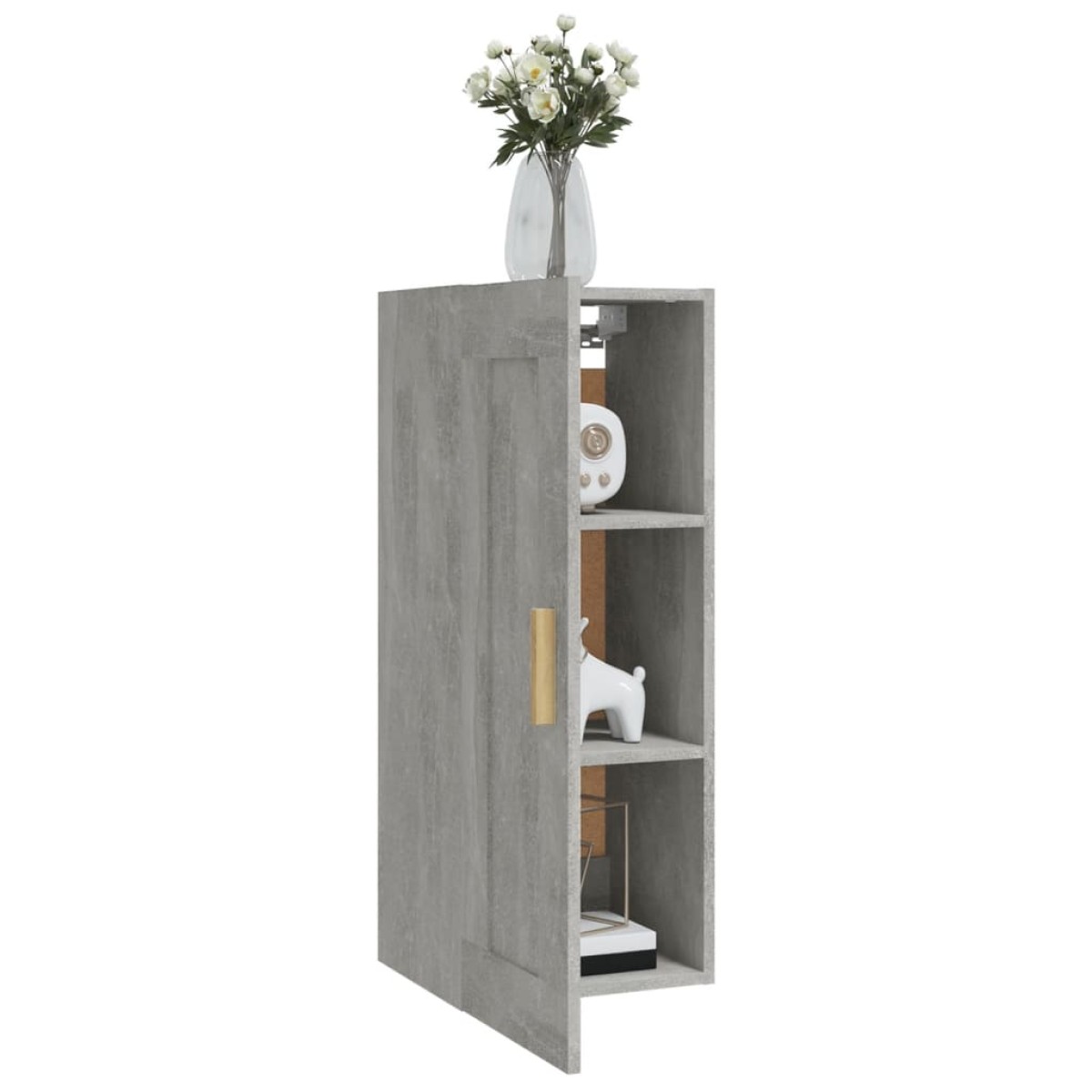 vidaXL Ντουλάπι Τοίχου Γκρι Σκυρ. 35x34x90 εκ. Επεξεργασμένο Ξύλο