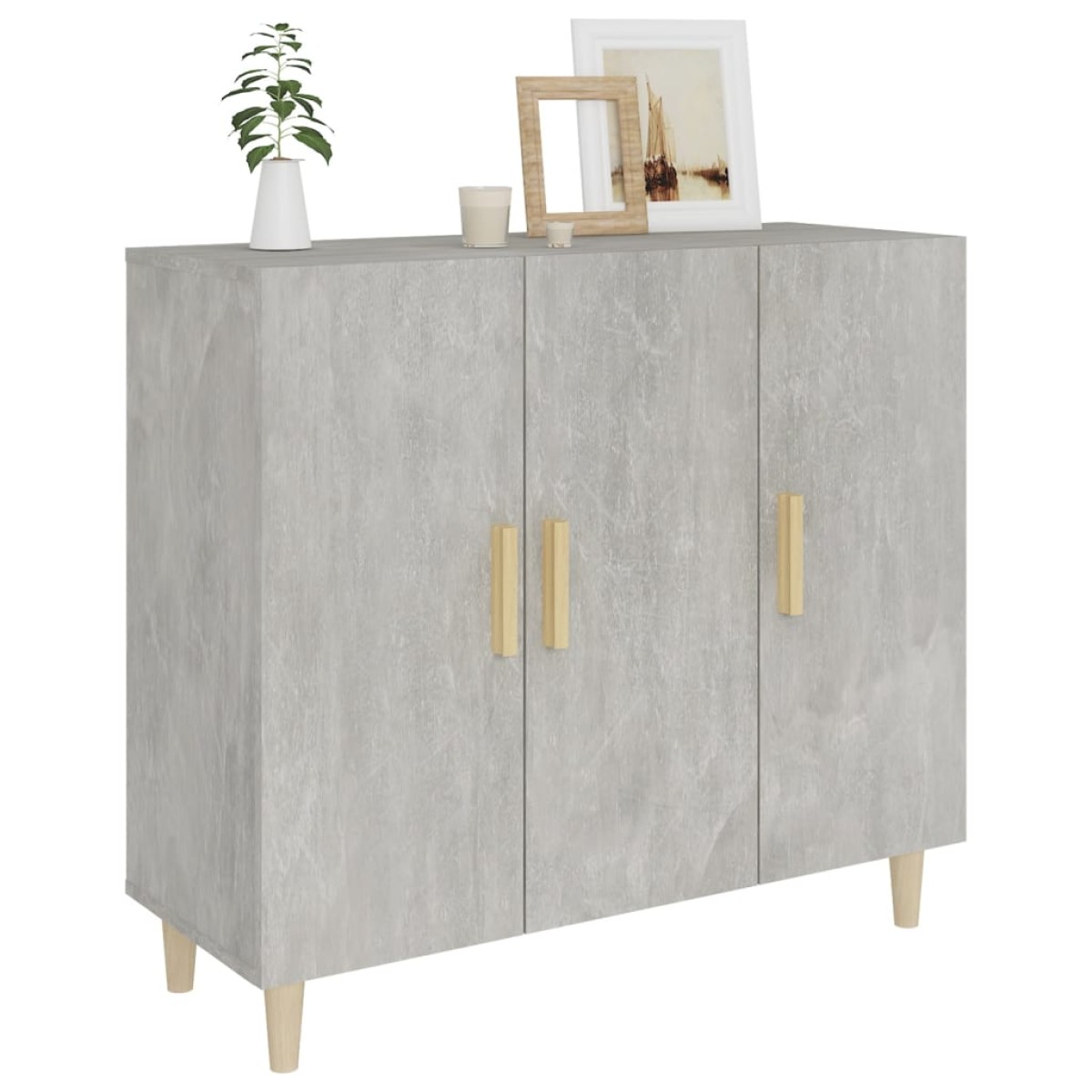 vidaXL Ντουλάπι Γκρι Σκυροδέματος 90x34x80 εκ. Επεξεργασμένο Ξύλο
