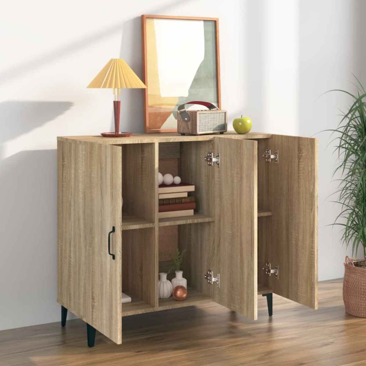 vidaXL Ντουλάπι Sonoma δρυς 90x34x80 εκ. Επεξεργασμένο Ξύλο