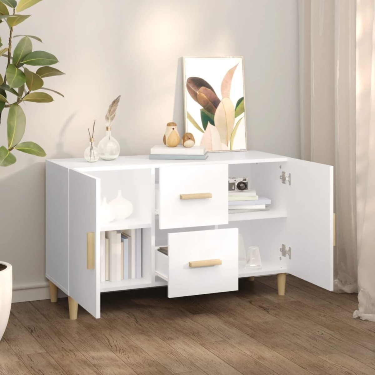 vidaXL Ντουλάπι Λευκό 100 x 36 x60 εκ. Επεξεργασμένο Ξύλο