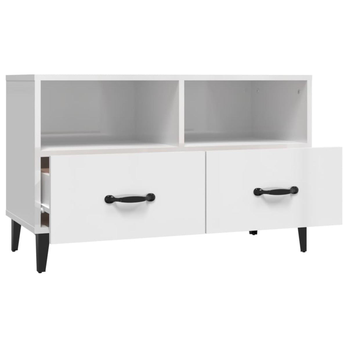 vidaXL Έπιπλο Τηλεόρασης Γυαλ. Λευκό 80x36x50 εκ. Επεξεργασμένο Ξύλο