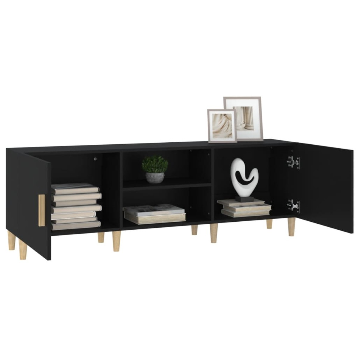 vidaXL Έπιπλο Τηλεόρασης Μαύρο 150 x 30 x 50 εκ. Επεξεργασμένο Ξύλο