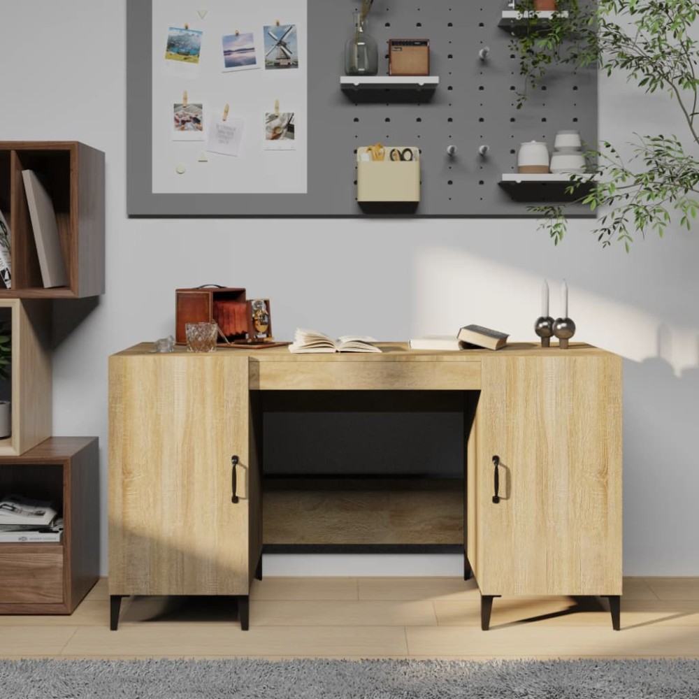 vidaXL Γραφείο Sonoma Δρυς 140 x 50 x 75 εκ. από Επεξεργασμένο Ξύλο