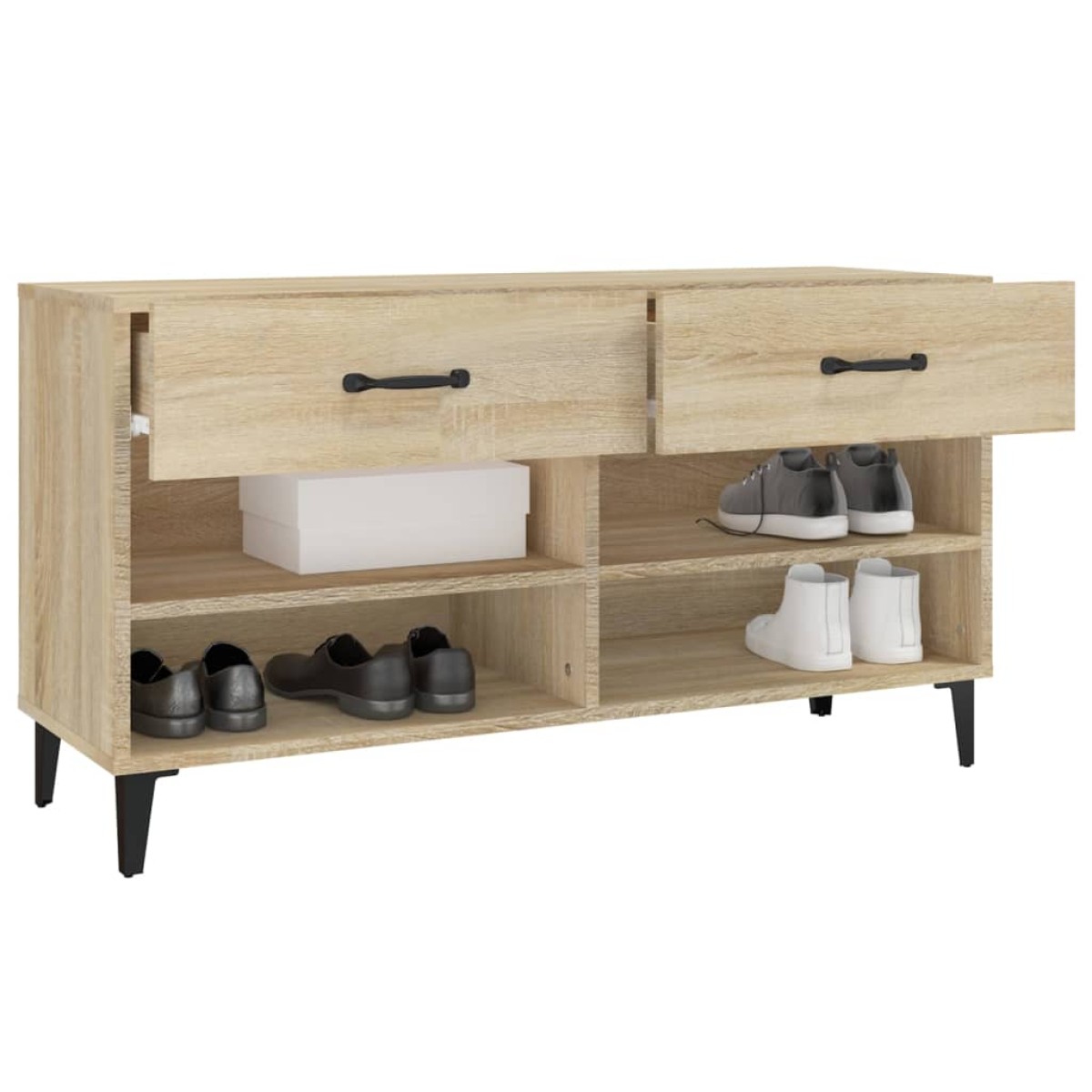 vidaXL Παπουτσοθήκη Sonoma Δρυς 102x35x55 εκ. από Επεξεργασμένο Ξύλο