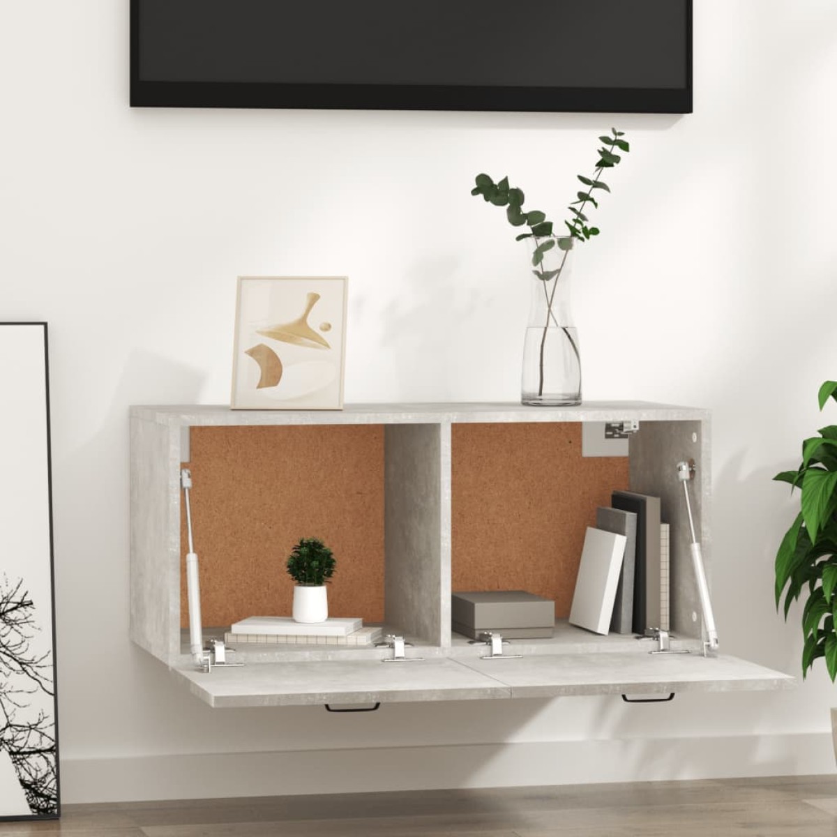 vidaXL Ντουλάπι Τοίχου Γκρι Σκυρ. 80x35x36,5 εκ. Επεξεργασμένο Ξύλο