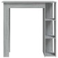 vidaXL Τραπέζι Μπαρ με Ράφια Γκρι Sonoma 102x50x103,5 εκ. Μοριοσανίδα