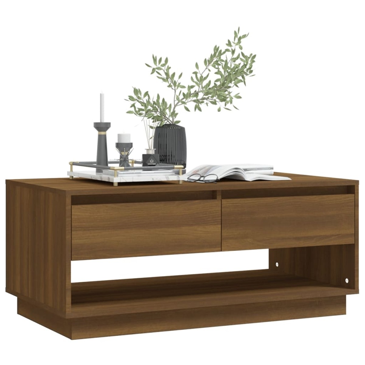 vidaXL Τραπεζάκι Σαλονιού Καφέ Δρυς 102,5x55x44 εκ. από Μοριοσανίδα