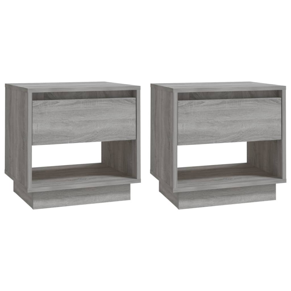 vidaXL Κομοδίνα 2 τεμ. Γκρι Sonoma 45x34x44 εκ. από Επεξεργασμένο Ξύλο