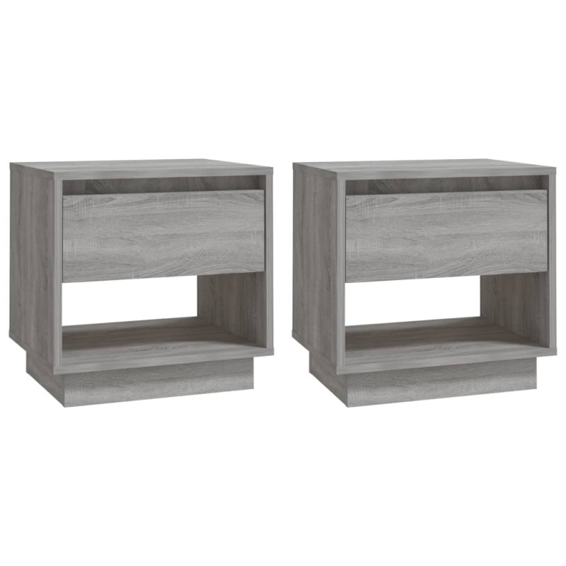 vidaXL Κομοδίνα 2 τεμ. Γκρι Sonoma 45x34x44 εκ. από Επεξεργασμένο Ξύλο
