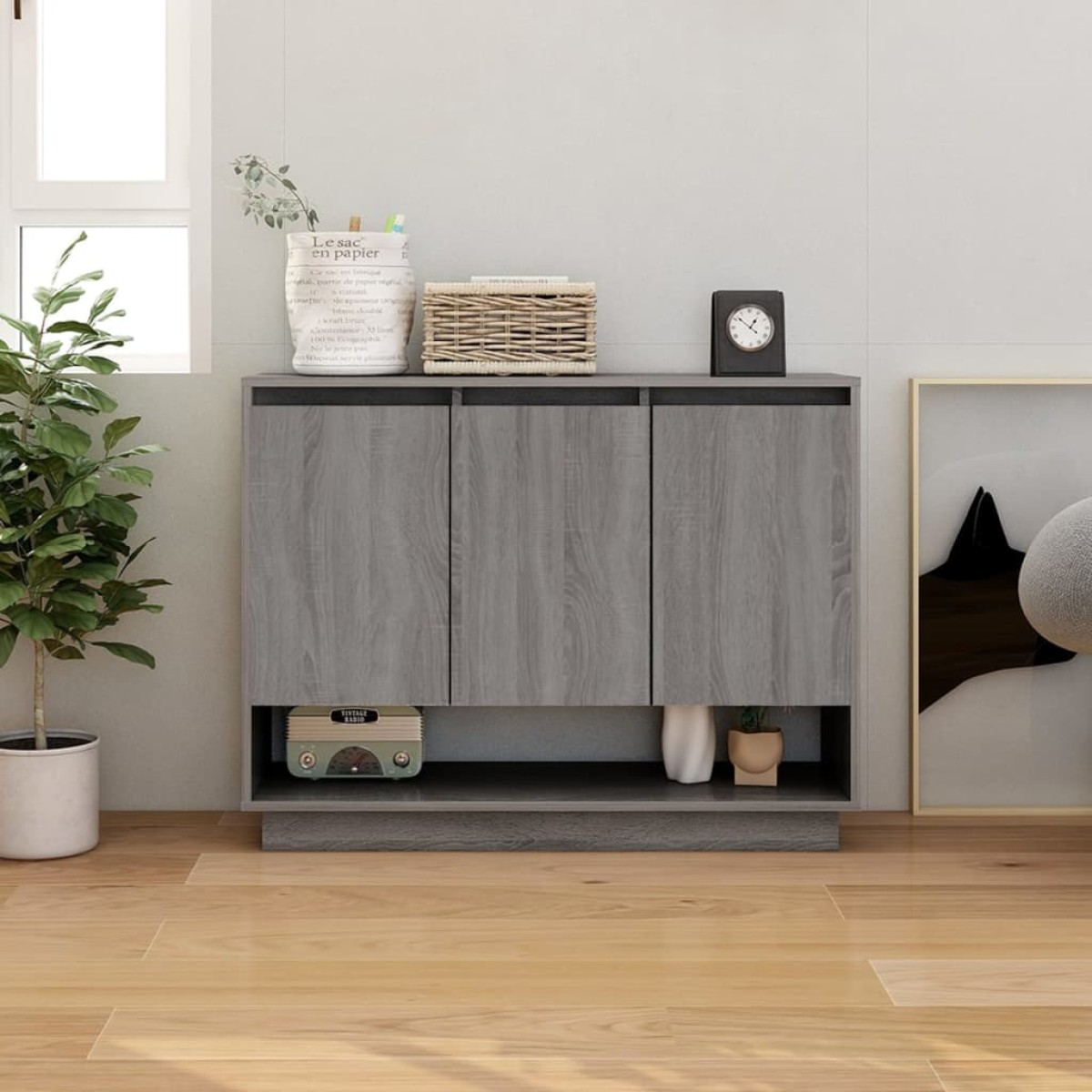 vidaXL Μπουφές Γκρι Sonoma 97 x 31 x 75 εκ. από Μοριοσανίδα