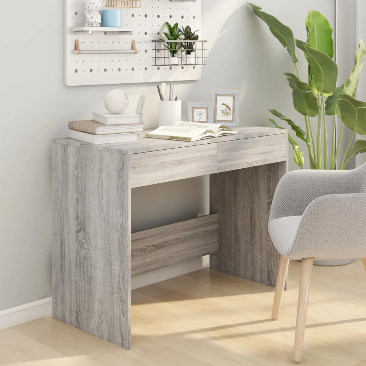 vidaXL Γραφείο Γκρι Sonoma 101 x 50 x 76,5 εκ. από Μοριοσανίδα