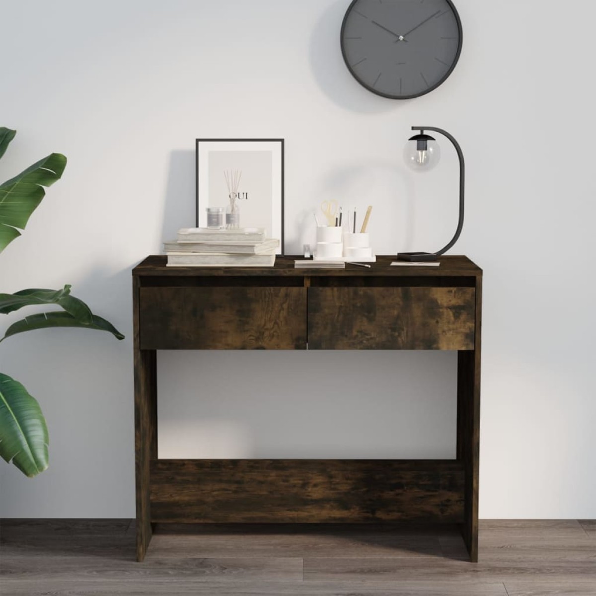 vidaXL Τραπεζάκι Κονσόλα Καπνιστή Δρυς 89x41x76,5 εκ. από Μοριοσανίδα