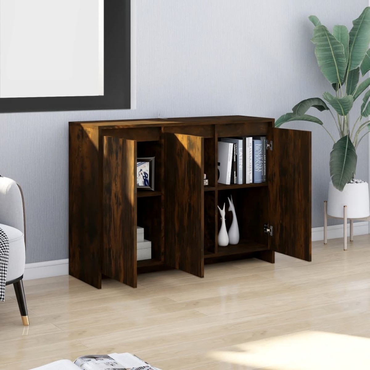 vidaXL Μπουφές Καπνιστή Δρυς 102 x 33 x 75 εκ. από Μοριοσανίδα