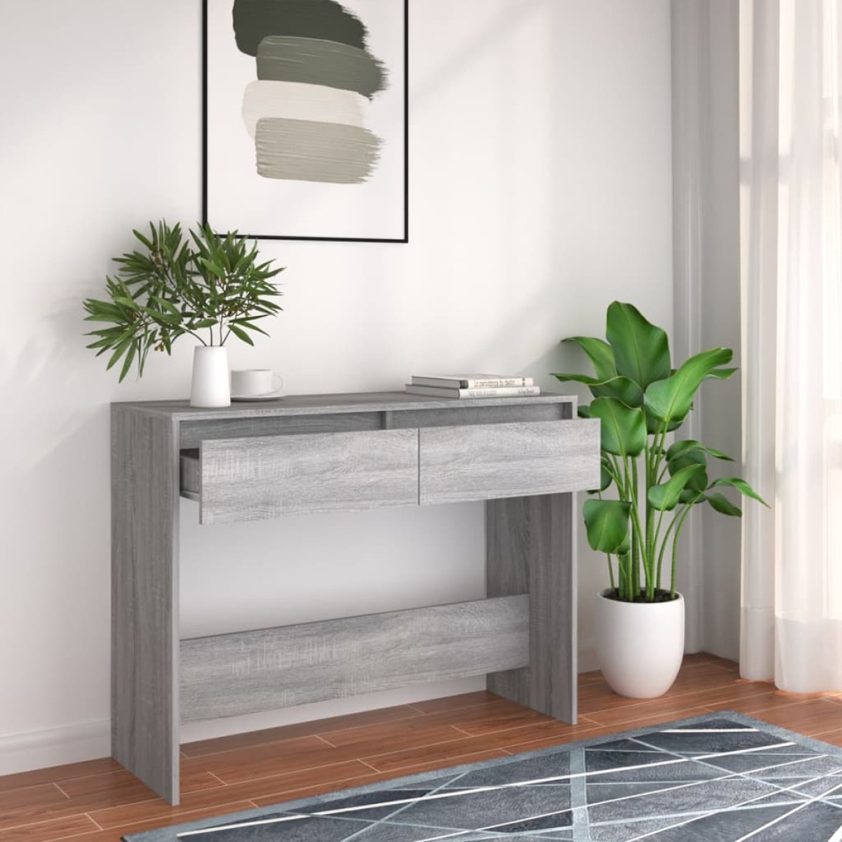 vidaXL Τραπεζάκι Κονσόλα Γκρι Sonoma 100 x 35 x 76,5εκ από Μοριοσανίδα