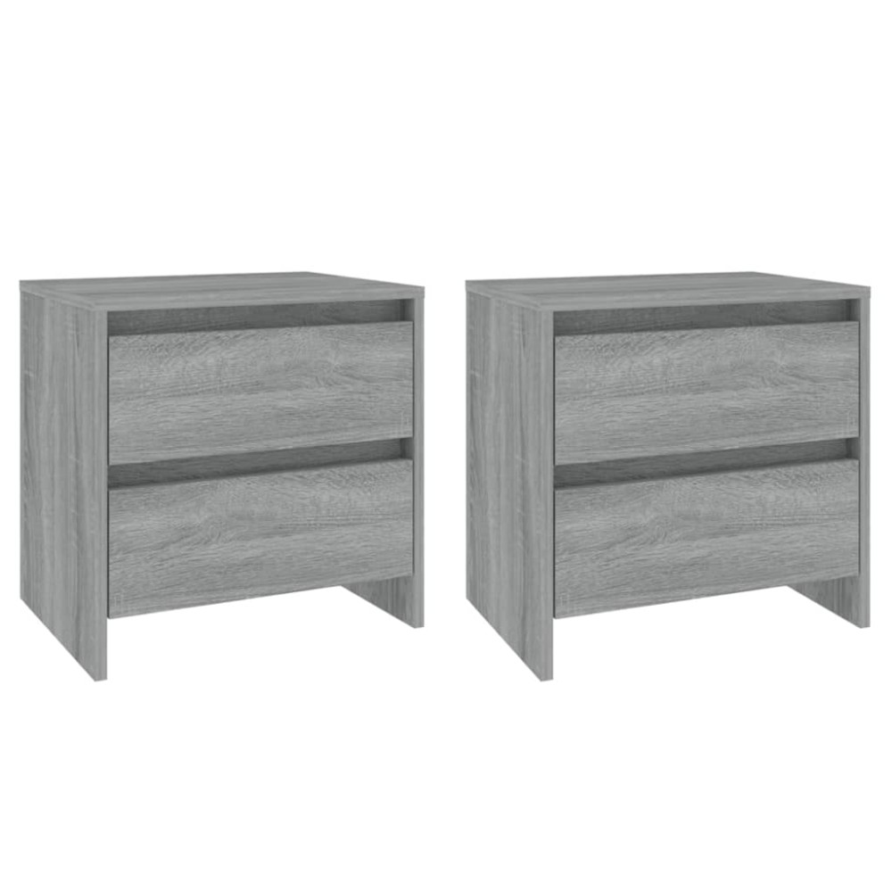 vidaXL Κομοδίνα 2 τεμ. Γκρι Sonoma 45 x 34,5 x 44,5 εκ. Μοριοσανίδα