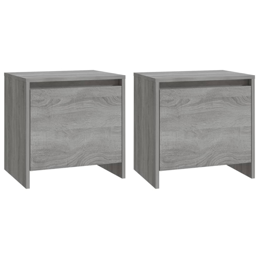 vidaXL Κομοδίνα 2 τεμ. Γκρι Sonoma 45x34x44,5 εκ. από Επεξ. Ξύλο