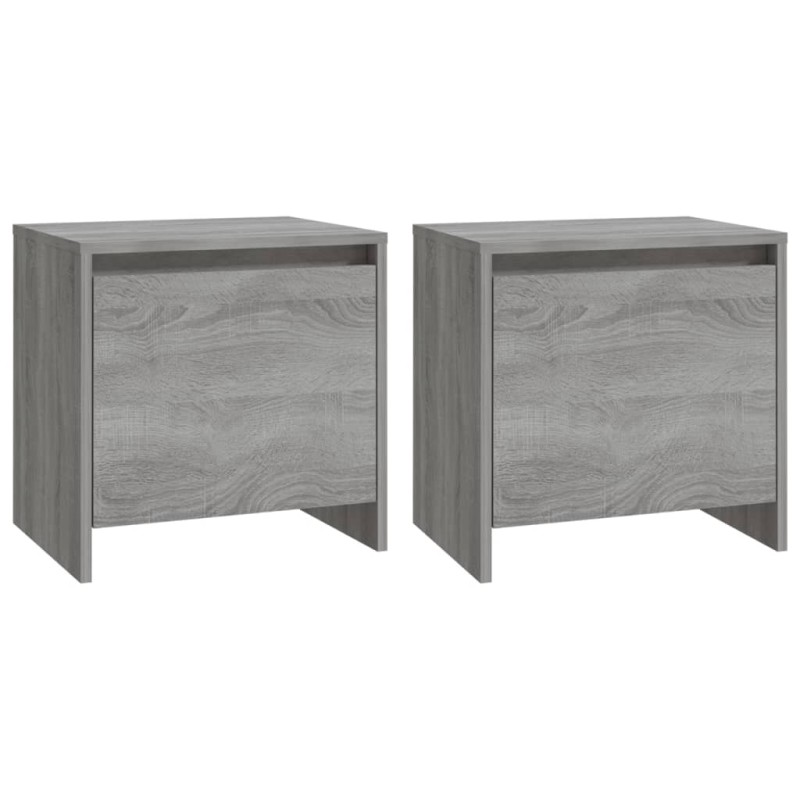 vidaXL Κομοδίνα 2 τεμ. Γκρι Sonoma 45x34x44,5 εκ. από Επεξ. Ξύλο