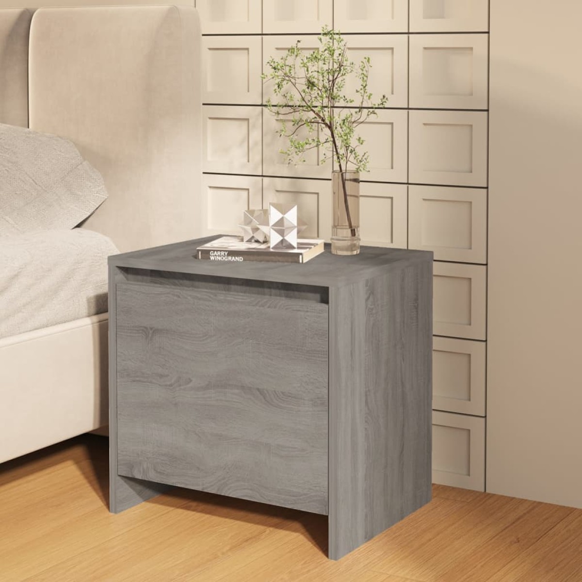vidaXL Κομοδίνα 2 τεμ. Γκρι Sonoma 45 x 34 x 44,5 εκ. από Μοριοσανίδα