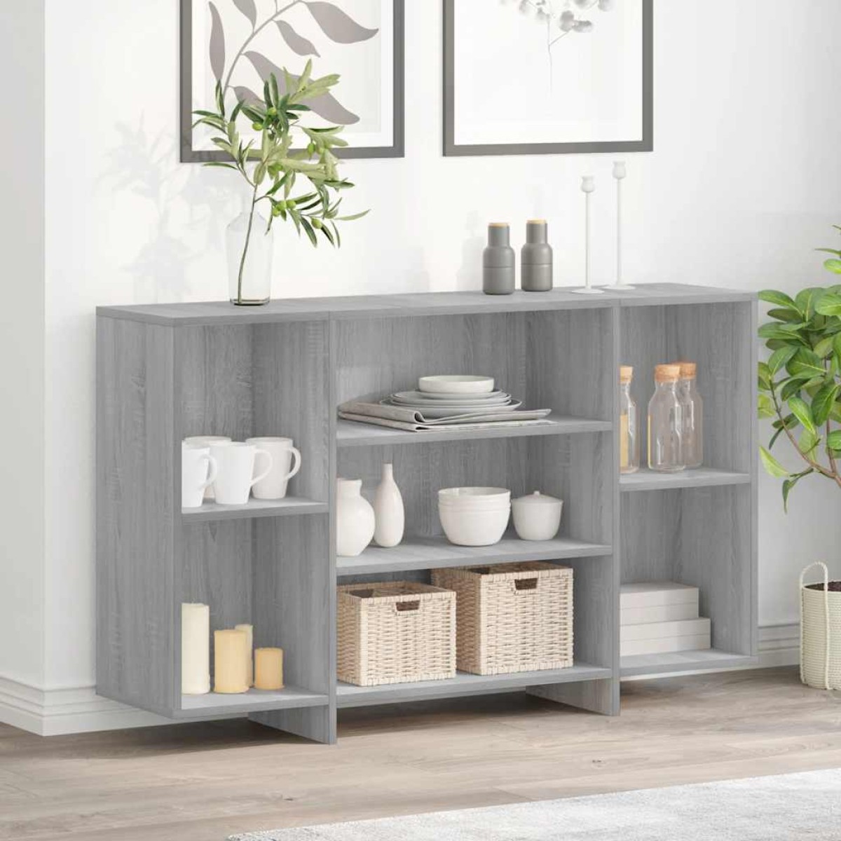 vidaXL Ραφιέρα Γκρι Sonoma 120 x 30 x 75 εκ. από Μοριοσανίδα