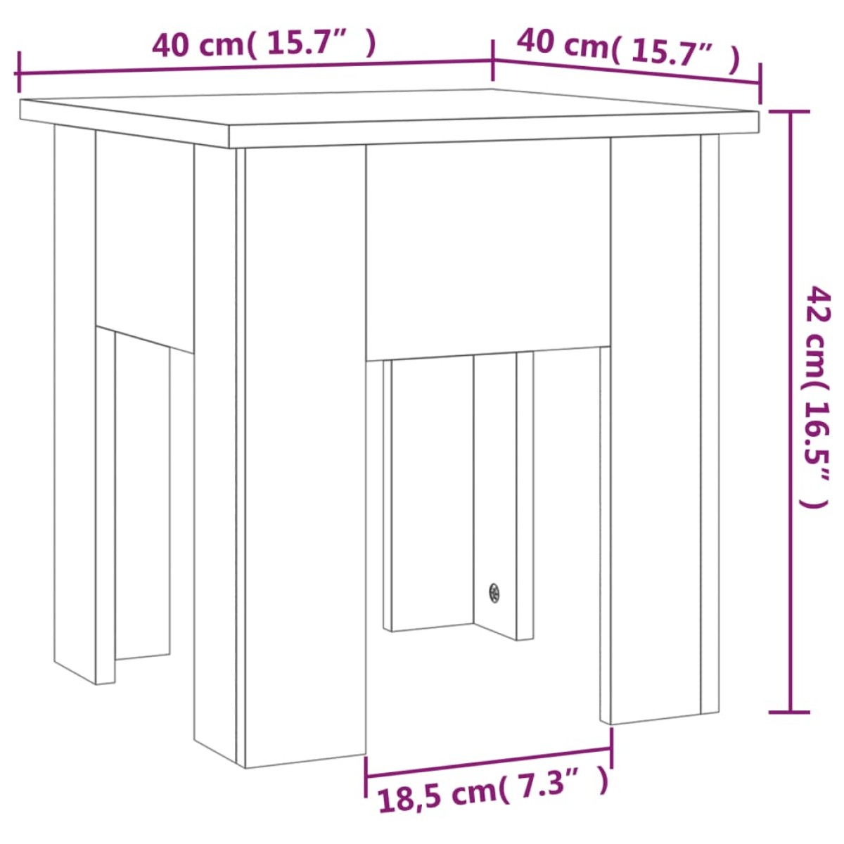vidaXL Τραπεζάκι Σαλονιού Καφέ Δρυς 40 x 40 x 42 εκ. Μοριοσανίδα