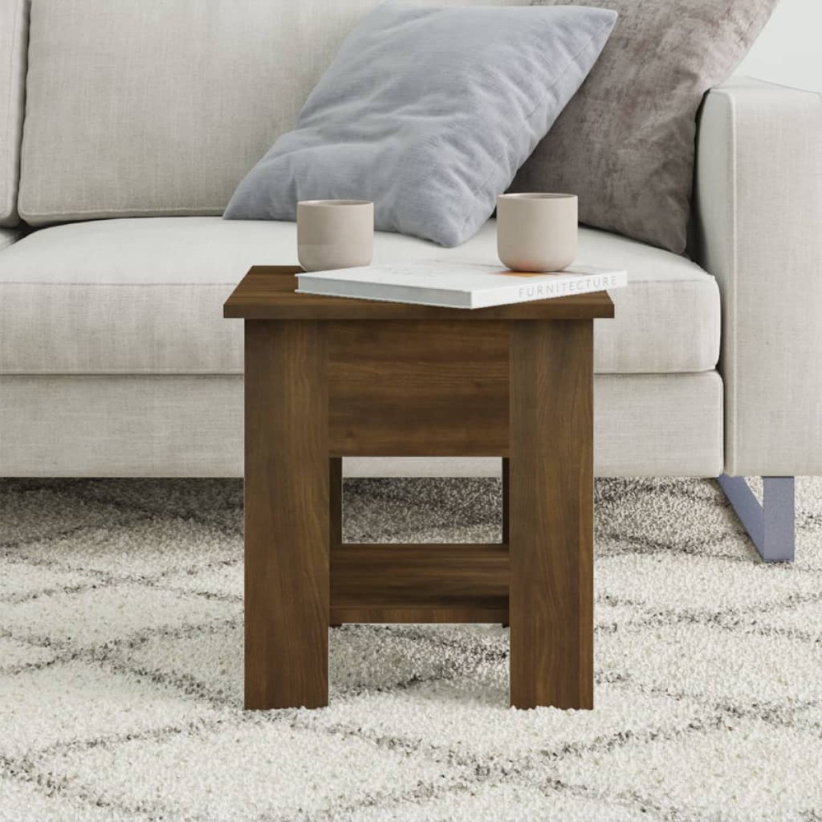 vidaXL Τραπεζάκι Σαλονιού Καφέ Δρυς 40 x 40 x 42 εκ από Συνθετικό Ξύλο