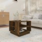 vidaXL Τραπεζάκι Σαλονιού Καπνιστή Δρυς 55 x 55 x 43 εκ. Μοριοσανίδα