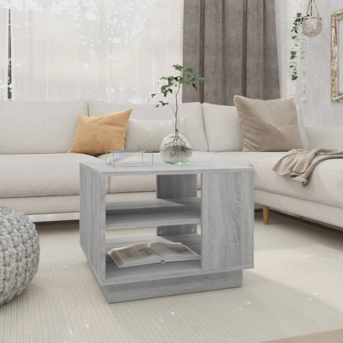 vidaXL Τραπεζάκι Σαλονιού Γκρι Sonoma 55 x 55 x 43 εκ. από Μοριοσανίδα