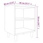 vidaXL Κομοδίνο Καπνιστή Δρυς 40 x 30 x 50 εκ. με Μασίφ Ξύλινα Πόδια