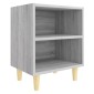 vidaXL Κομοδίνο Γκρι Sonoma 40 x 30 x 50 εκ. με Μασίφ Ξύλινα Πόδια