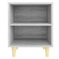 vidaXL Κομοδίνο Γκρι Sonoma 40 x 30 x 50 εκ. με Μασίφ Ξύλινα Πόδια